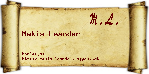 Makis Leander névjegykártya
